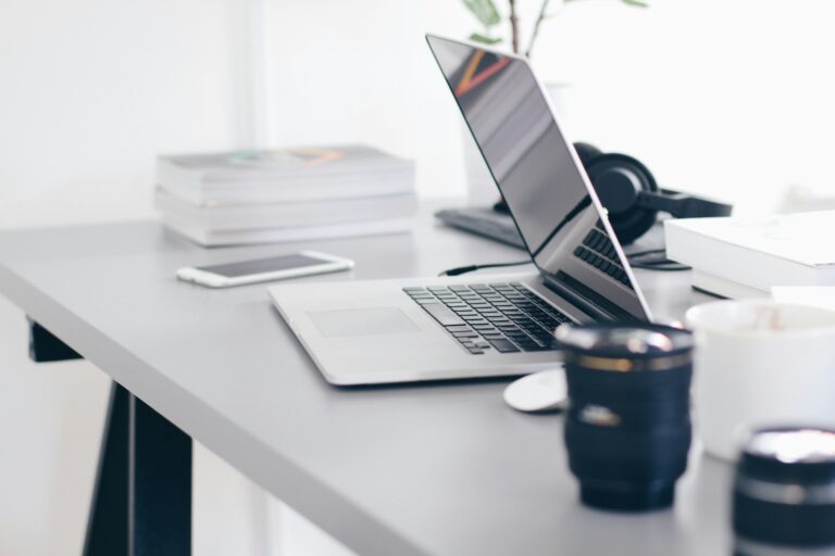 a home office set up for productivity